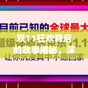 雙11狂歡背后的故事揭秘，深度報道，探尋購物盛宴的真相