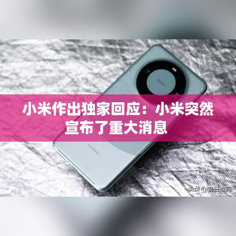 小米作出獨家回應(yīng)：小米突然宣布了重大消息 