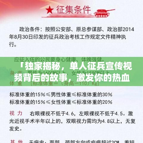 「獨家揭秘，單人征兵宣傳視頻背后的故事，激發(fā)你的熱血青春！」