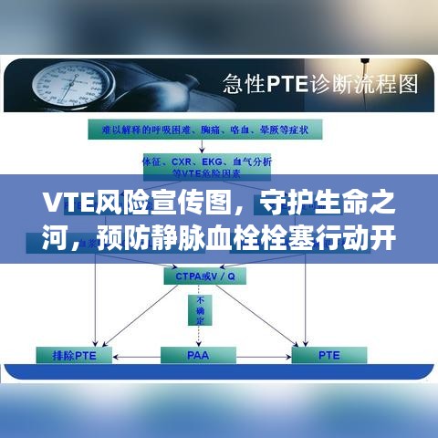 VTE風(fēng)險(xiǎn)宣傳圖，守護(hù)生命之河，預(yù)防靜脈血栓栓塞行動(dòng)開始！