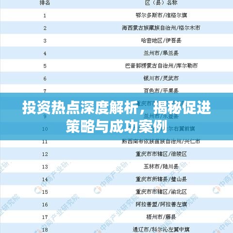 投資熱點(diǎn)深度解析，揭秘促進(jìn)策略與成功案例
